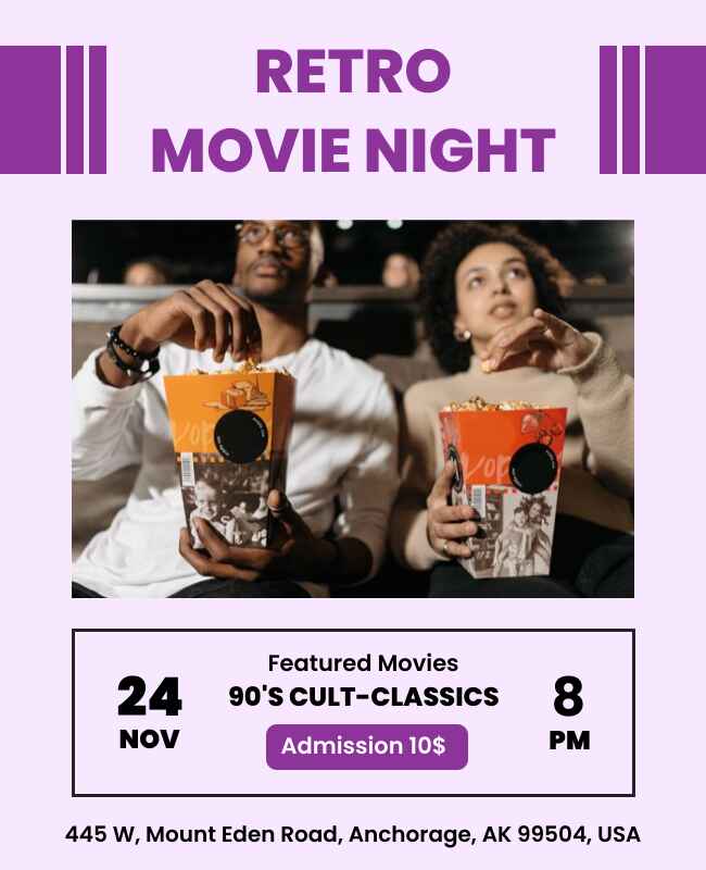 Retro Movie Night Flyer Template