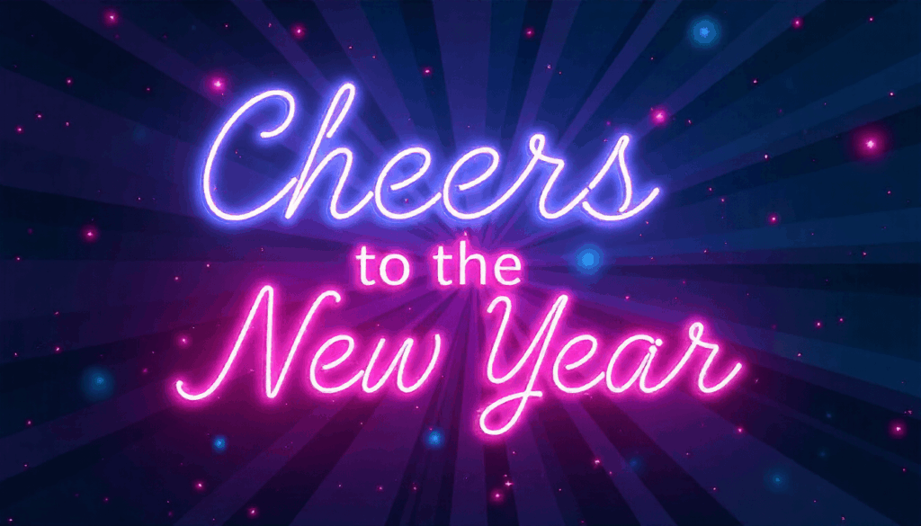 retro neon typography celebration