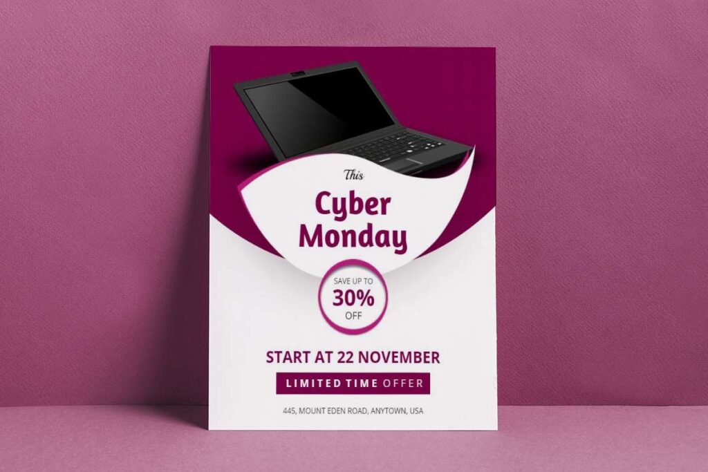 Rich Purple Cyber Monday Flyer Template