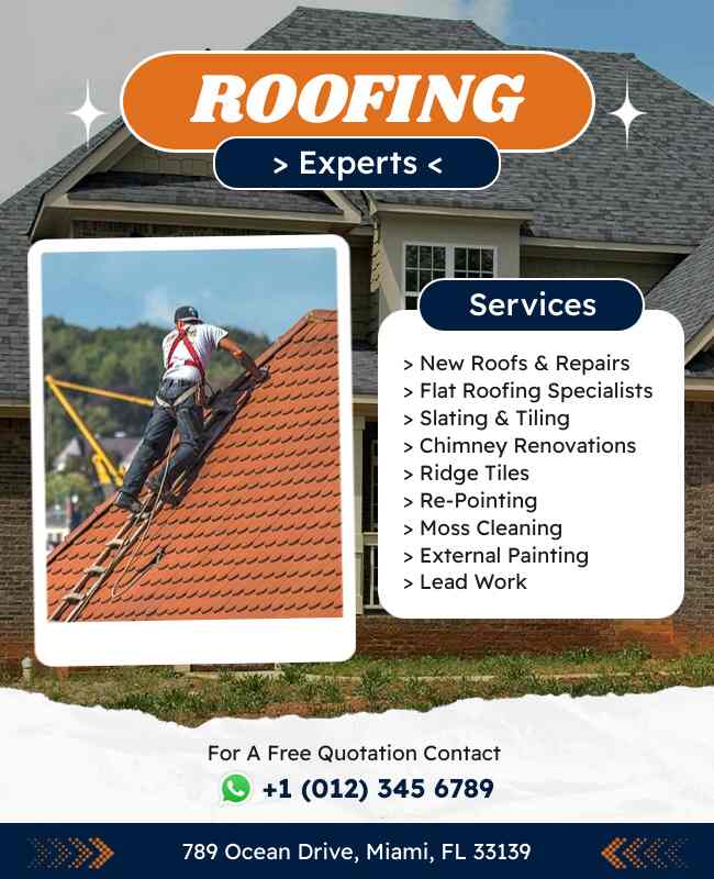 Roofing Experts Flyer Template