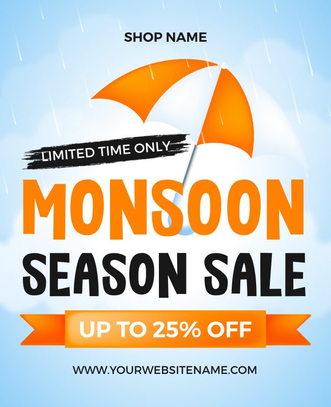 Seasonal sale flyer showcasing discounts tailored to specific seasons for customer relevance.