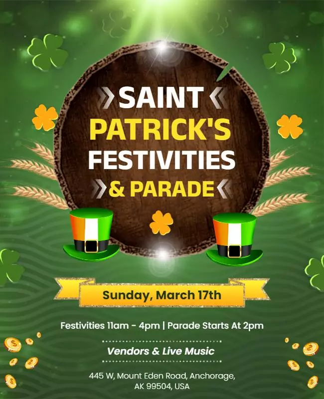 St. Patrick’s Day Parade Flyer Design Template