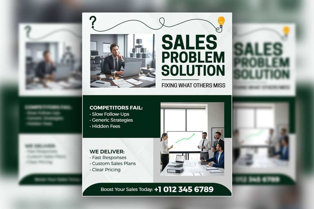 Sales Problem Solving Advertisement Flyer Template