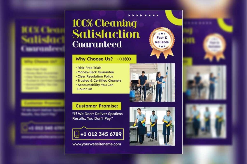 Satisfaction Guaranteed Cleaning Service Flyer Template