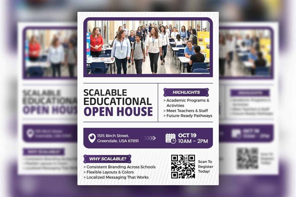Scalable Educational Open House Event Flyer Template