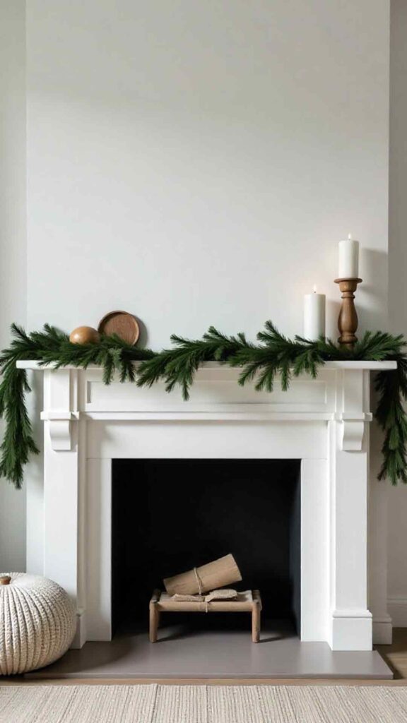 Scandinavian Neutral Mantel Styling Background