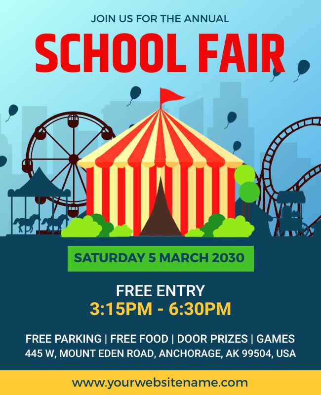 School Circus Fair Flyer Template