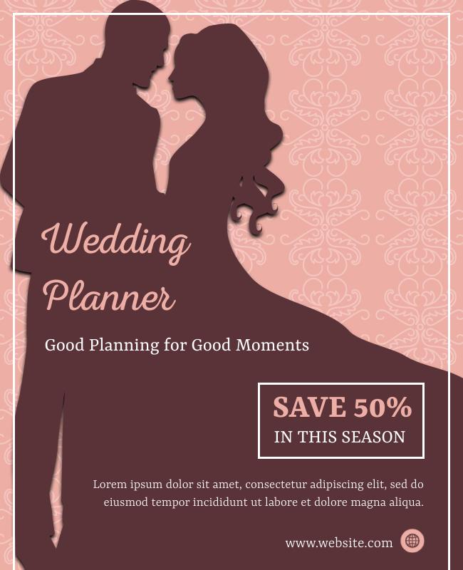 elegant vintage wedding flyer showcasing soft pastel colors and ornate fonts