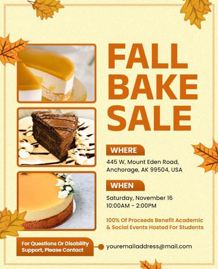 Fall Bake Sale Bakery Flyer