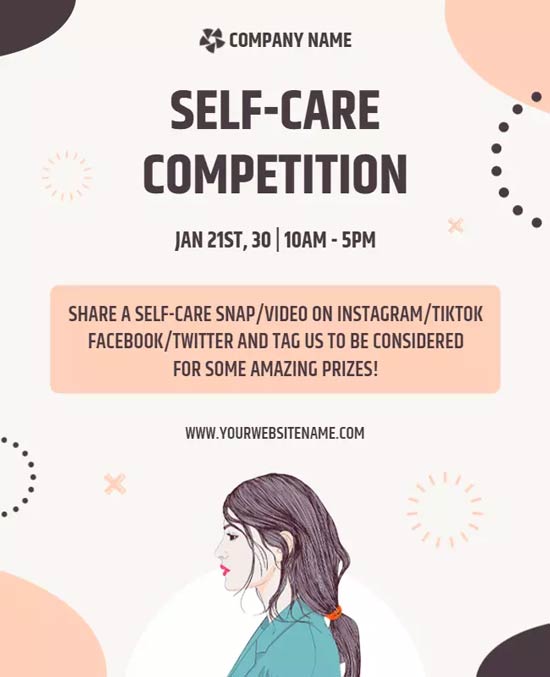 Self-Care Competition Event Flyer Showcasing Engaging Activities and Wellness Challenges