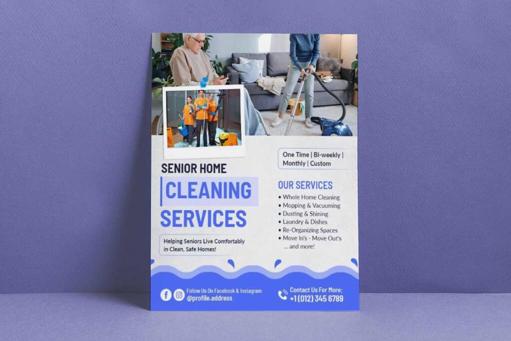 Senior Home Cleaning Services Promotional Flyer Template