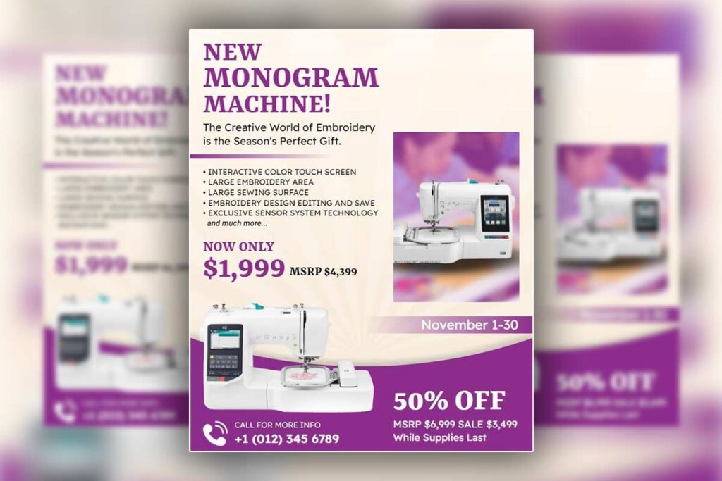 Sewing Machine Sale Promotional Flyer Template