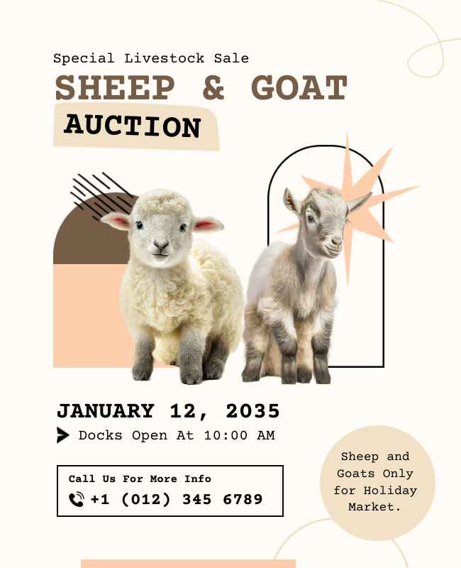 Sheep and Goat Auction Flyer Template