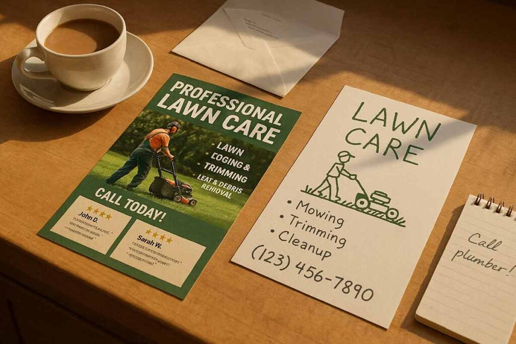 showcase lawn care flyer challenges for new business