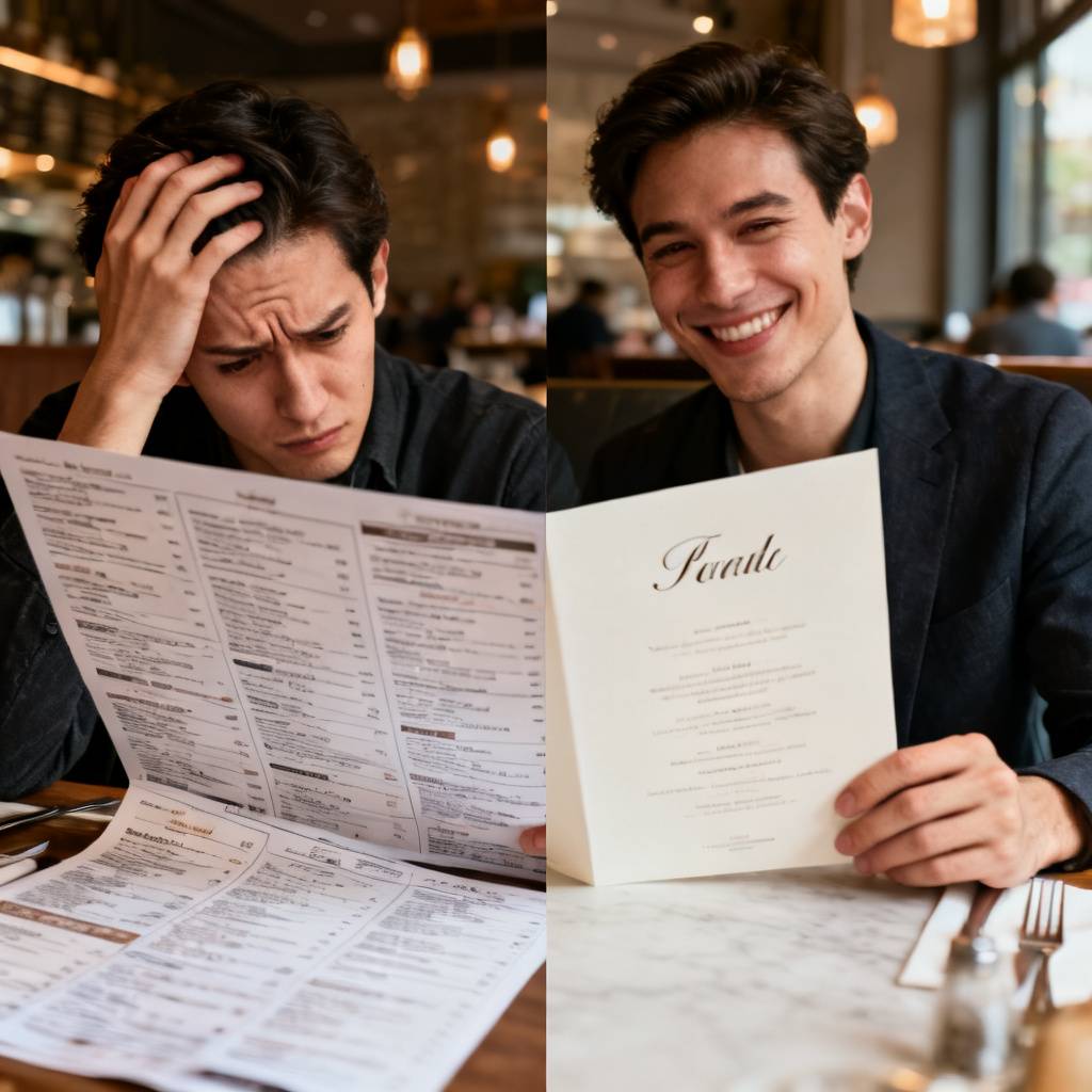 simple and clean menu design