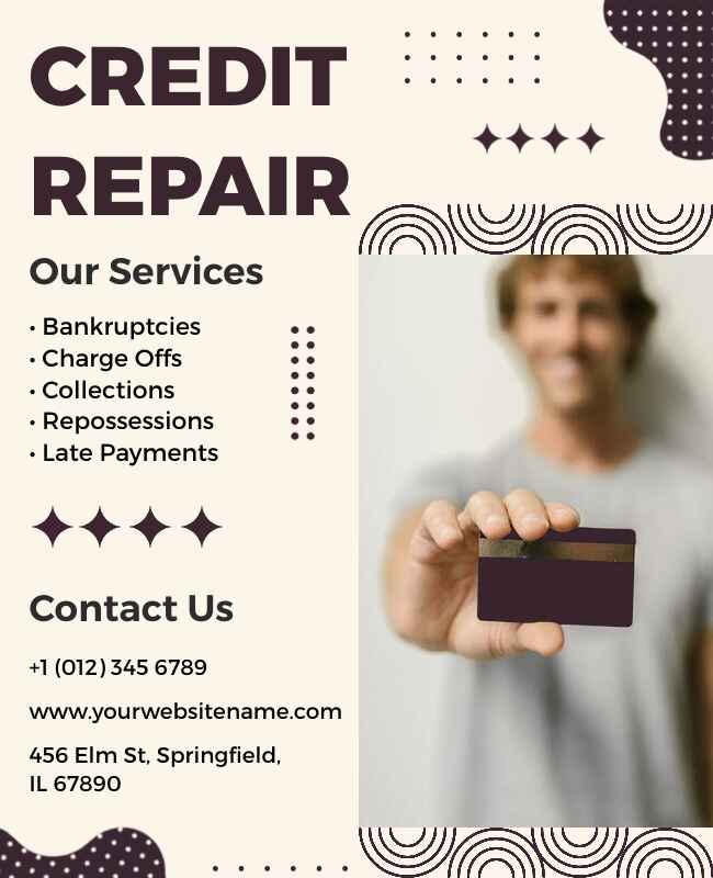 Simple and Clear Credit Repair Flyer Template