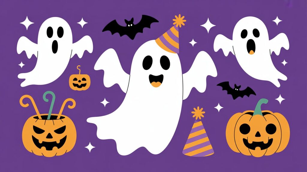 simple party ghost illustration