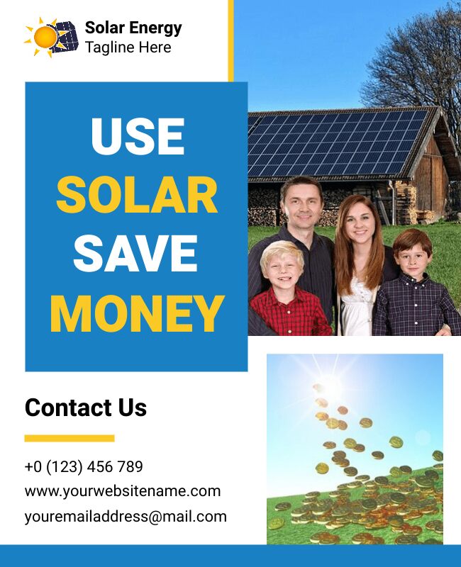 Clean and minimal solar flyer with a straightforward design.