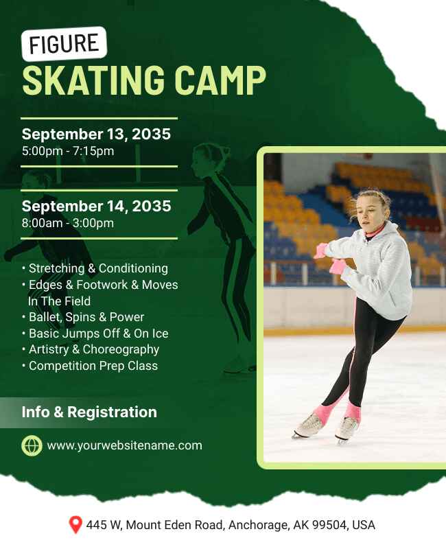 Green Skating Camp Flyer Template