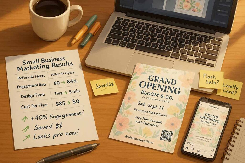 A set of business cards for social media marketing, featuring vibrant graphics and key contact info.