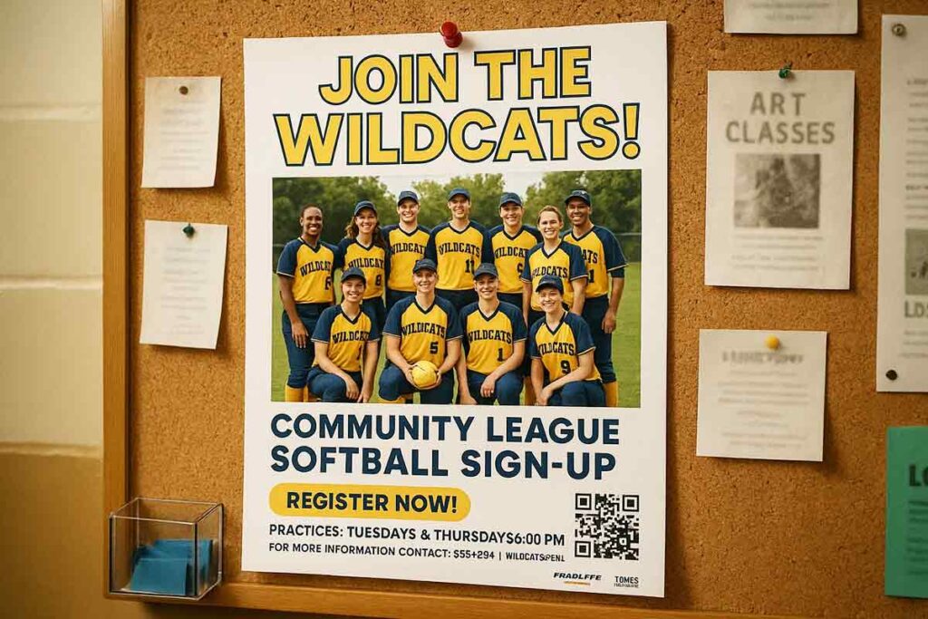 Small Team Softball Flyer Example