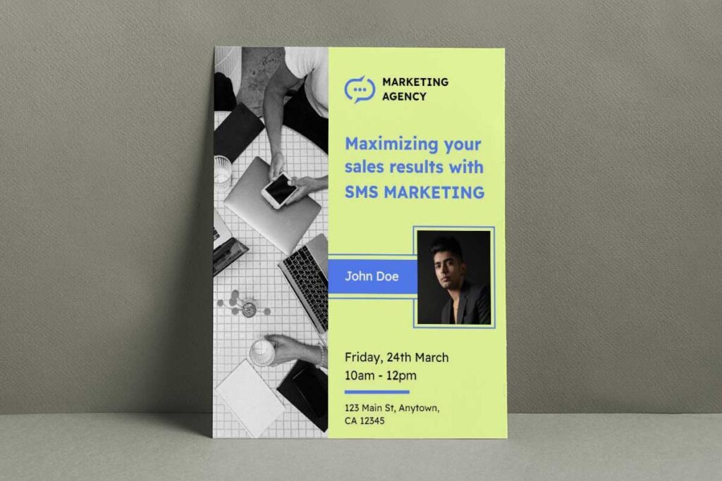 Sms Marketing Workshop Invitation Flyer Template
