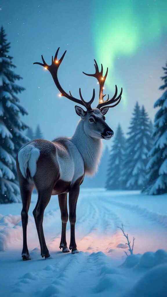 Snow-Covered Forest Path Background