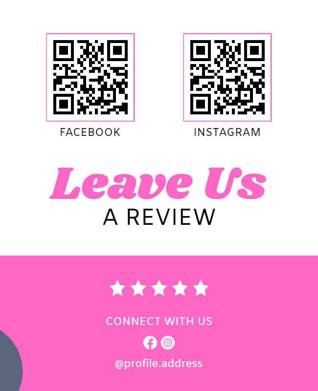 Social Media Leave Us a Review Request Flyer Encouraging Customer Feedback