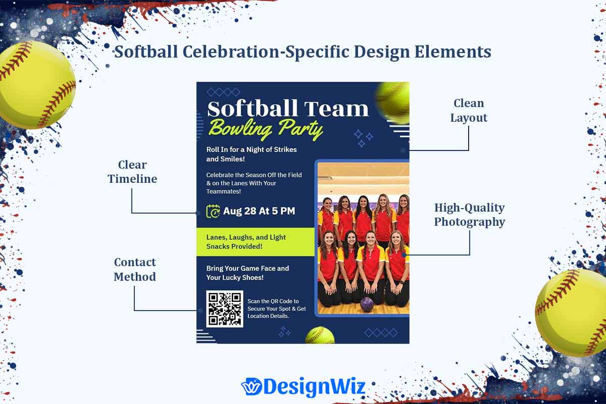 Softball Celebration-Specific Design Elements