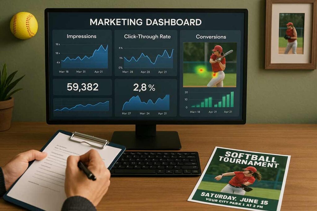 softball flyer analytics dashboard