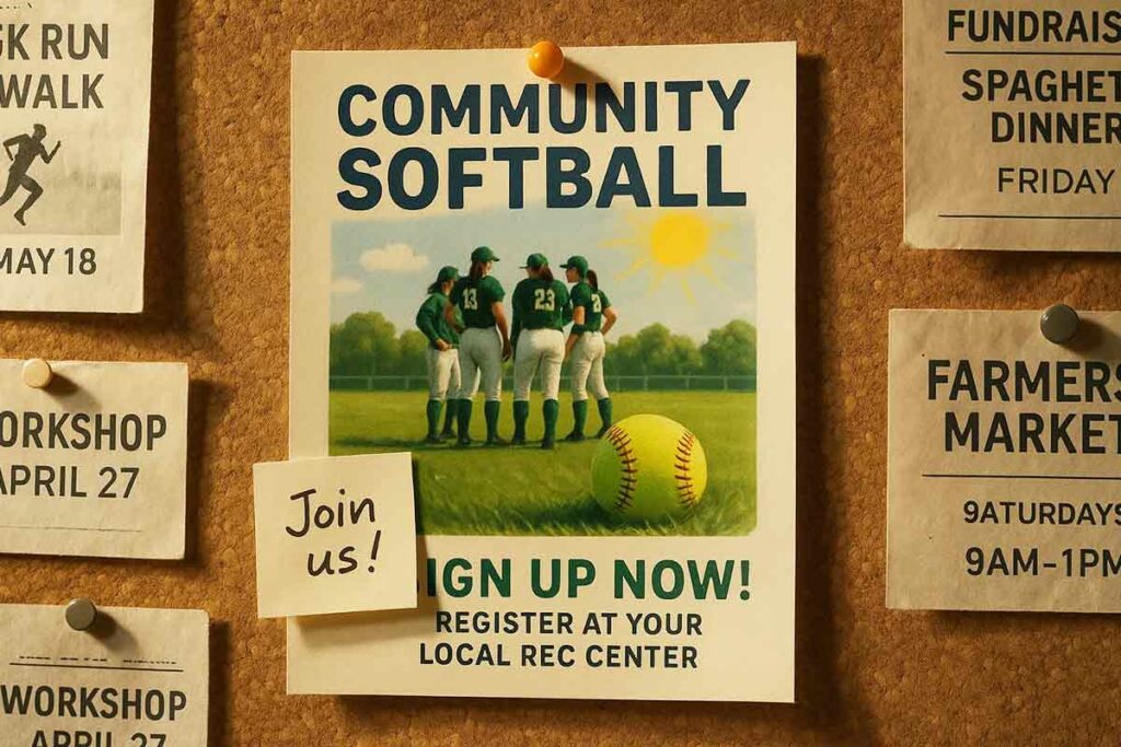 Performance tracking dashboard showing softball flyer engagement metrics