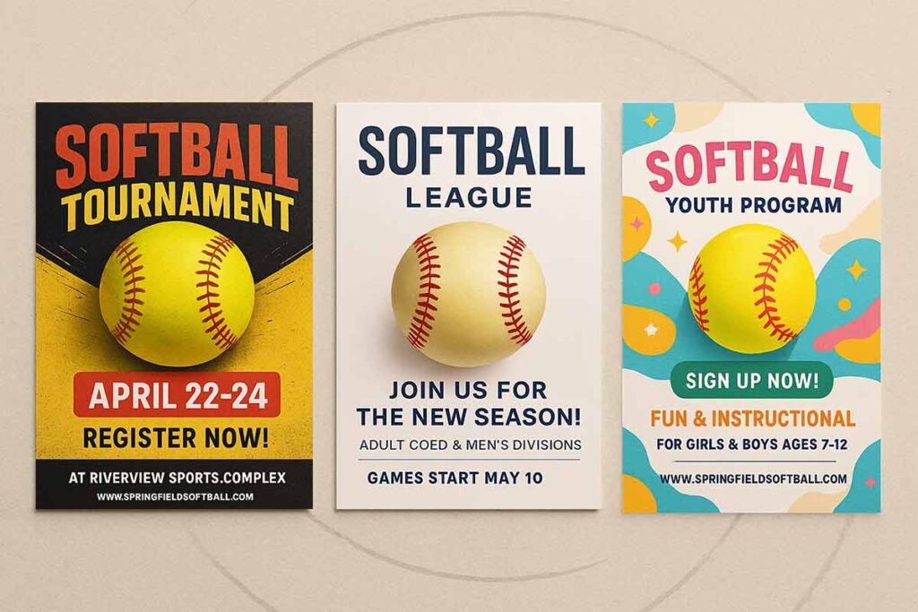 Softball tryout flyer design samples
