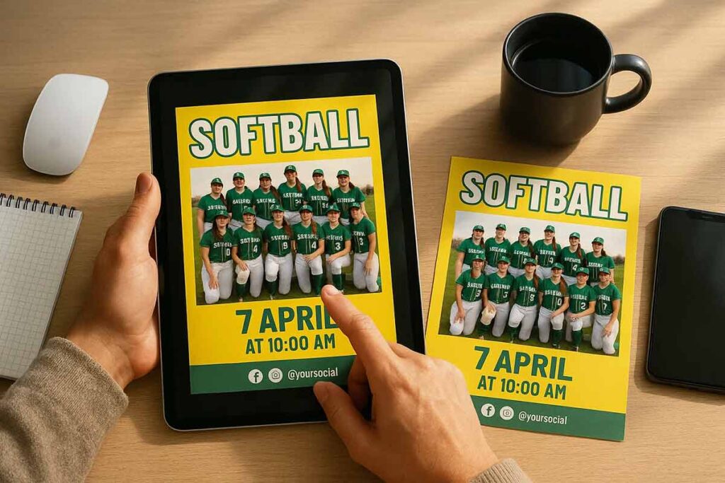 Softball Flyer Digital Integration