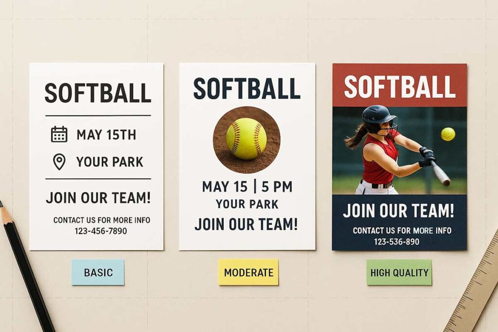 Professional softball flyer design examples