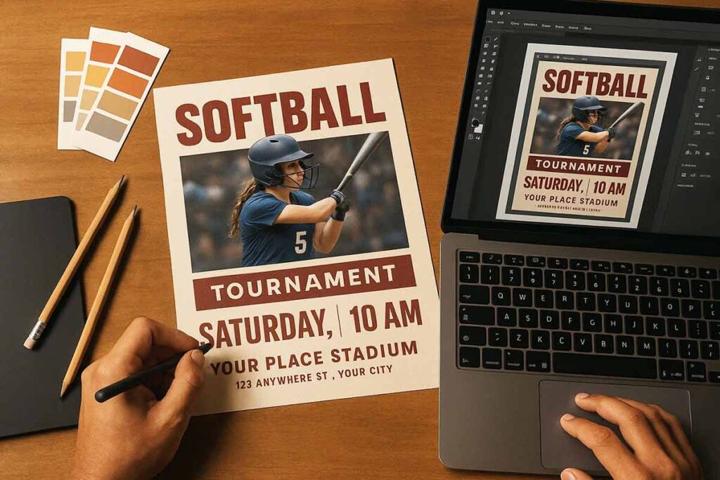 Softball flyer visual design elements