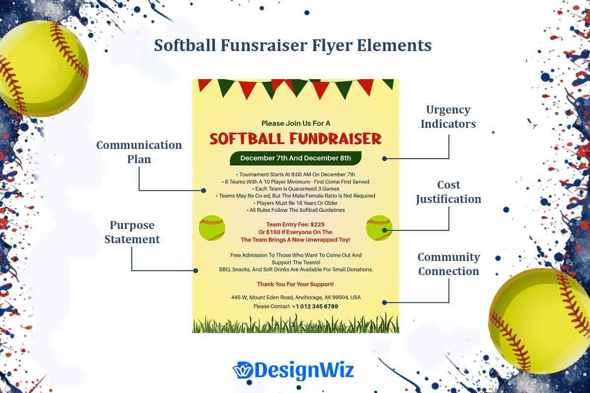 Softball Fundraiser Flyer Elements