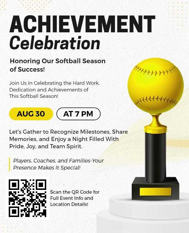 Softball Season Achievement Celebration Flyer