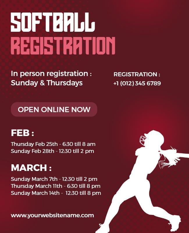 Softball Team Registration Event Flyer 