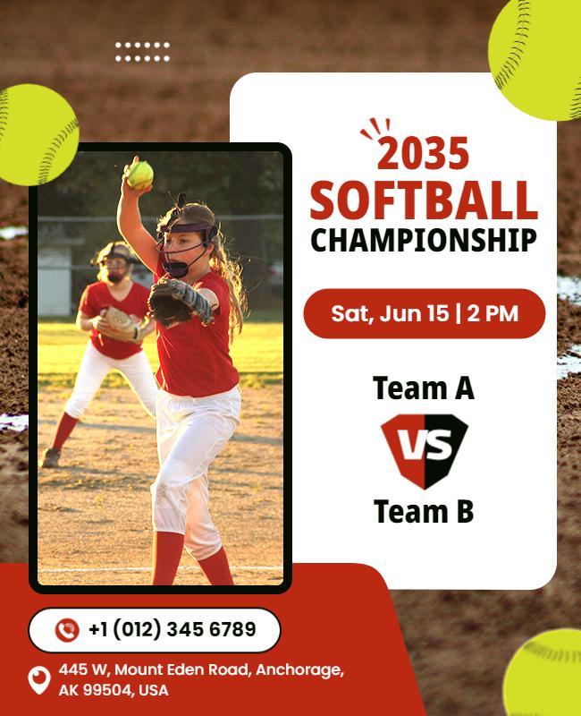 Softball Tournament Championship Event Flyer
