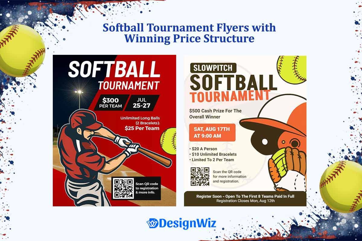 Softball Tournament Flyer with Wining Price Structure