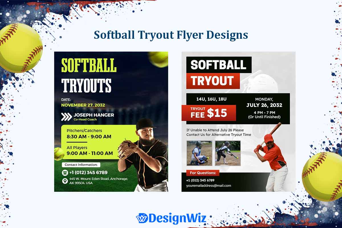 Softball Tryout Flyer Design Examples