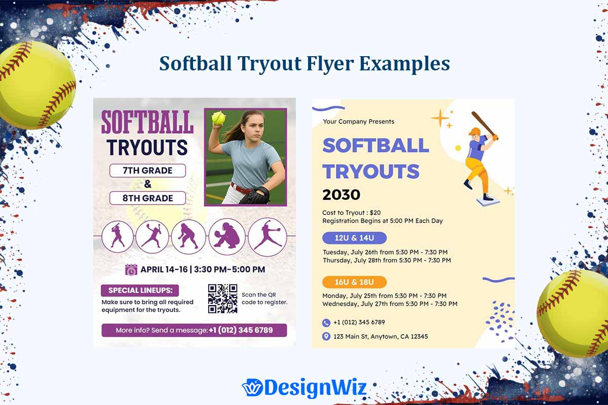 Softball Tryout Flyer Examples
