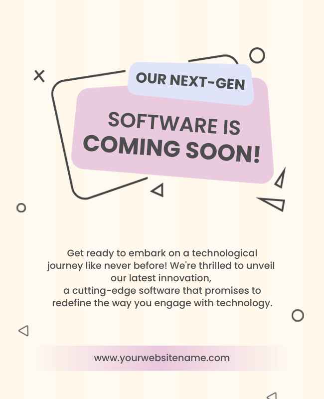 Light Yellow Software Coming Soon Flyer Template