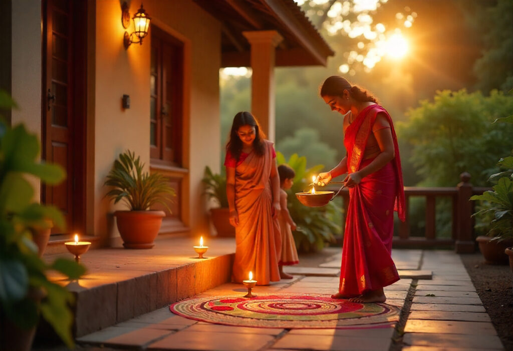 South Indian Deepavali Morning Scene