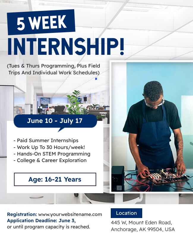 Specific Week Internship Flyer Template