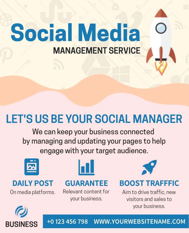 Split Layout Social Media Marketing Service Flyer Template