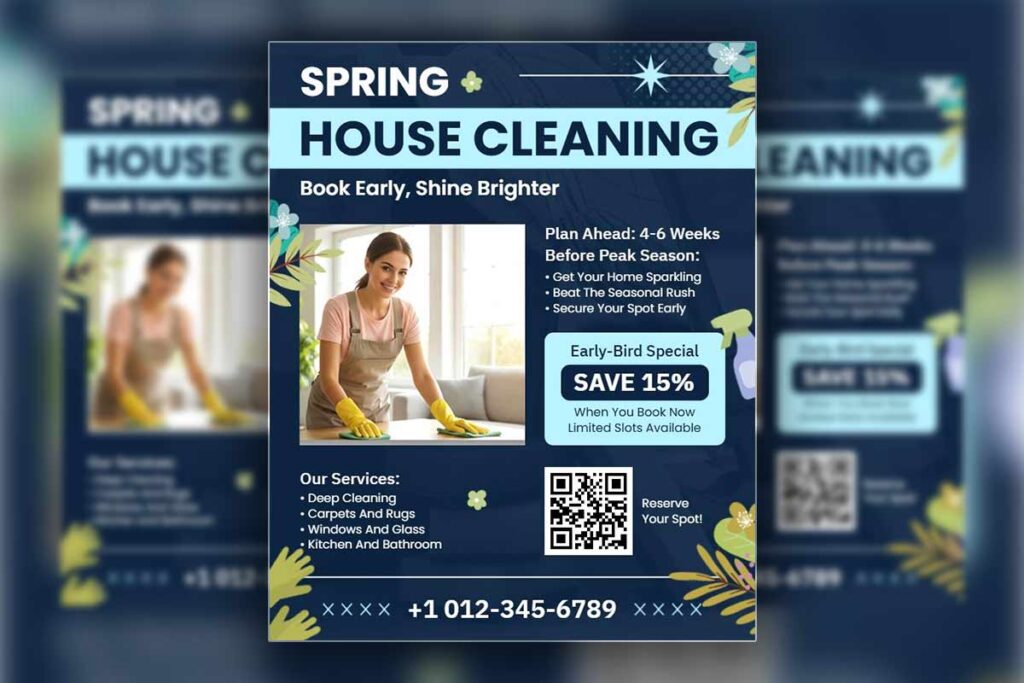 Spring House Cleaning Services Promotional Flyer Template