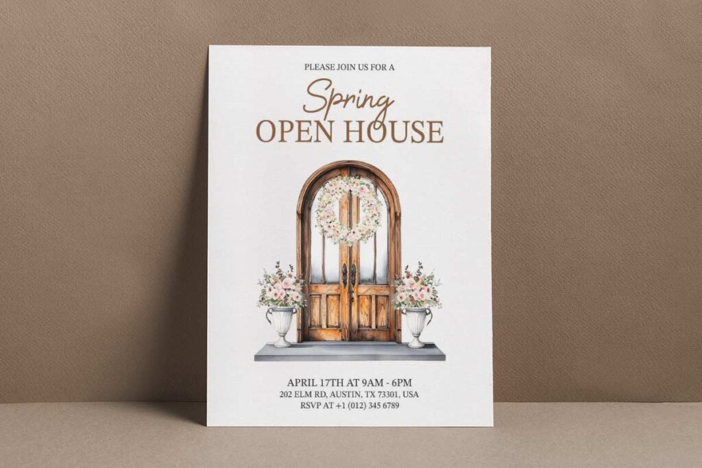 Spring Open House Invitation Flyer Template