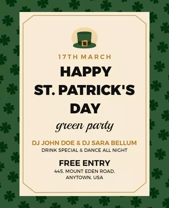 St. Patrick’s Day Green Party Flyer