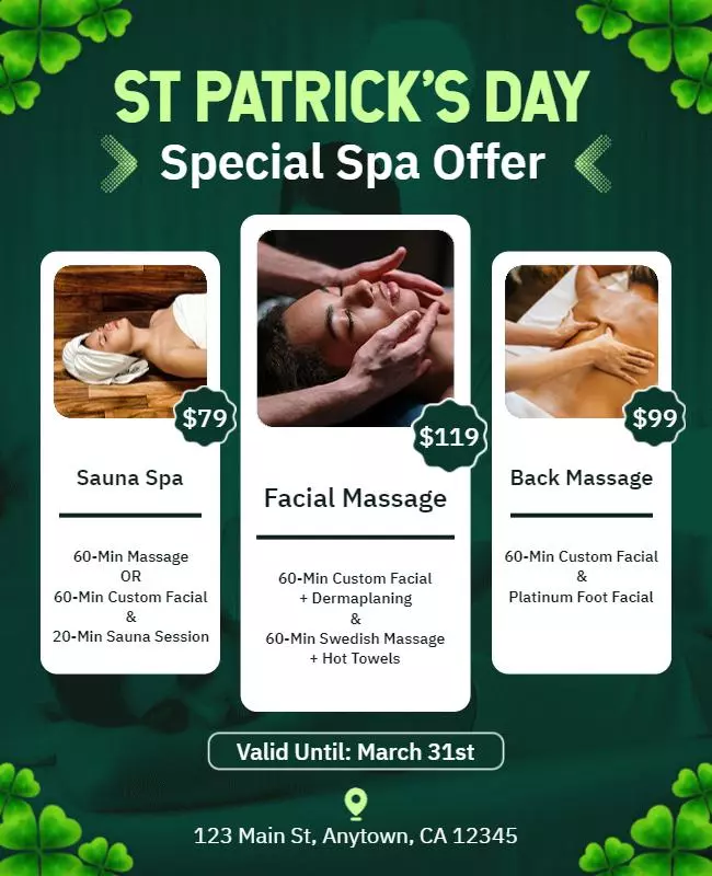 St. Patrick’s Day Spa Offer Flyer